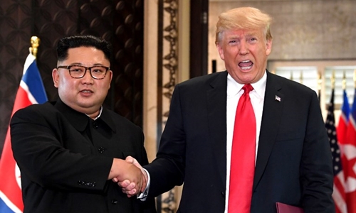Tổng thống Mỹ Trump và lãnh đạo Triều Tiên Kim Jong-un tại Singapore hồi tháng 6. Ảnh: AFP.